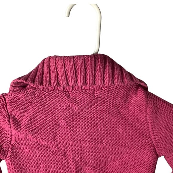 Girls Pink Knit Cardigan Sweater Size M 5-6 Diamond Pattern Button Front - Picture 12 of 13
